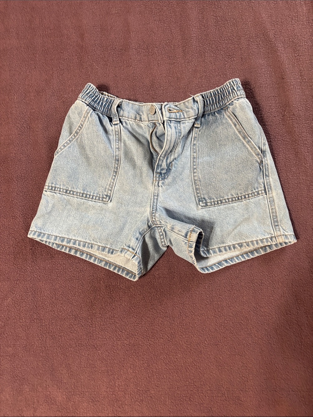 Light Wash Denim Shorts -Elastic waist